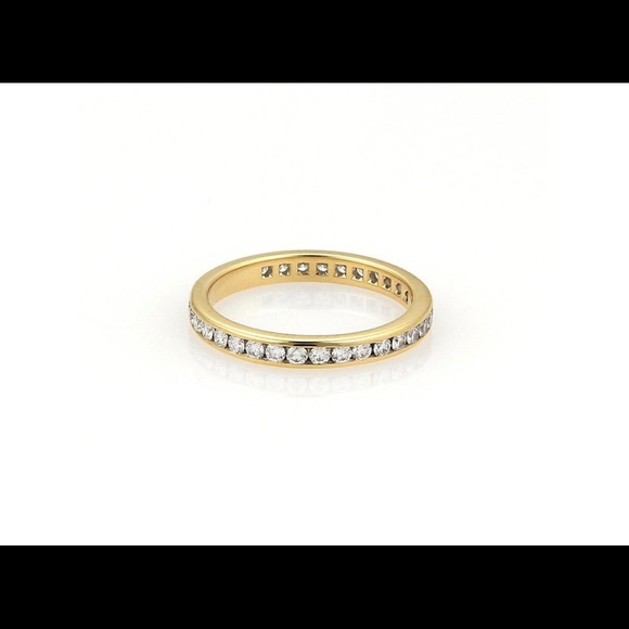 TIFFANY &CO yellow gold eternity diamond band. - Picture 6 of 8